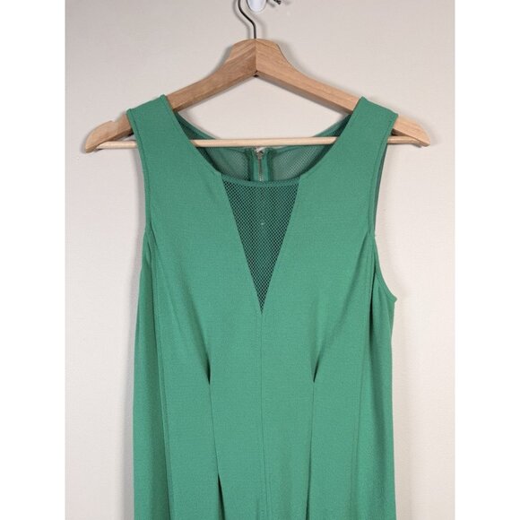 Aiko Green Sleeveless Sheath Dress Women’s Size Small Mesh Work Career Cocktail - Picture 4 of 14